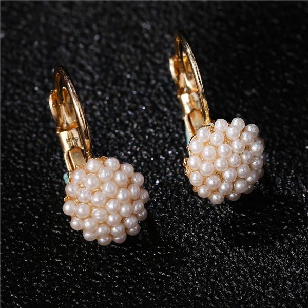 

ювелирные изделия нового способа женщин lady elegant pearl beads стержня уха серьги для женщин свадебные jewerly рождественские украшения sq, Golden