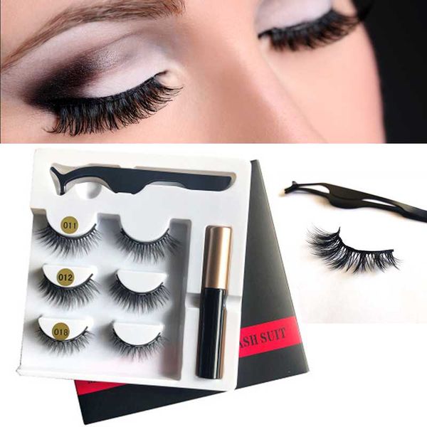 

5 magnetic eyelash 3 pairs eyelash magnetic eyeliner& false eyelashes & tweezer set long lasting extension