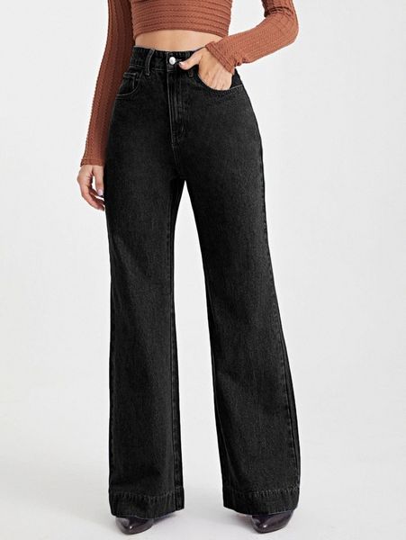 

high waist wide leg jeans s0r8#, Blue