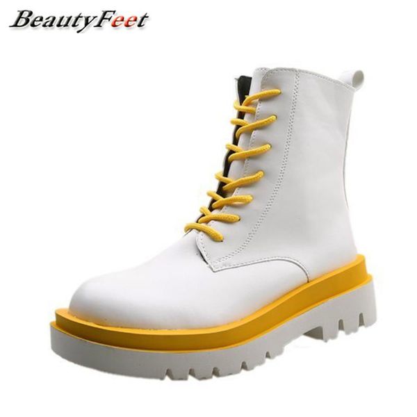 

solid ankle boots for women shoes lace up thick bottom platform square high heels new winter boots women shoes woman plus size, Black