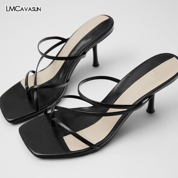 

lmcavasun ins fashion blogger casual bandage high heel mules shoes sandals women shoes woman women shoes women sandals slippers x1020, Black