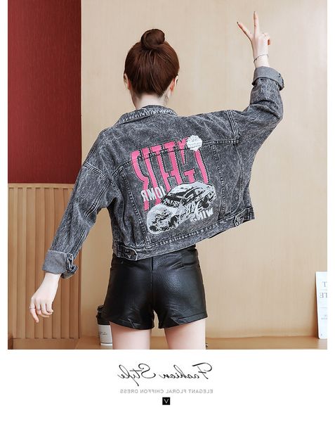 

oem factory used clothes denim jackets print women and girls