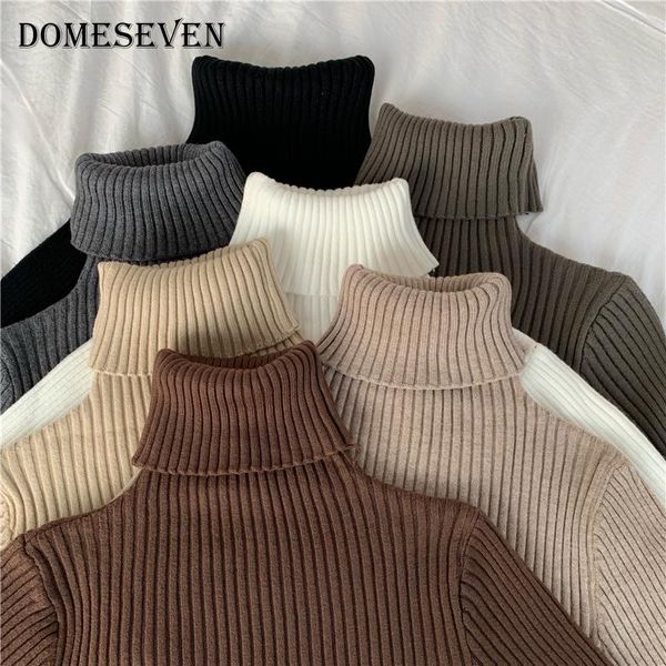 

women's sweaters basic rib fall casual slim pullover 2021 winter knitted turtleneck sweater womens elasticity jumper pull femme with th, White;black