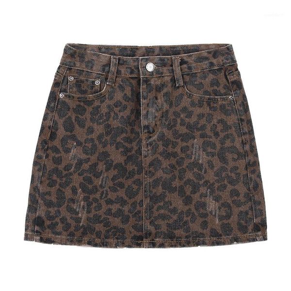 

leopard print denim skirt women summer bodycon high waist pencil skirt streetwear women fashion casual mini faldas1, Black