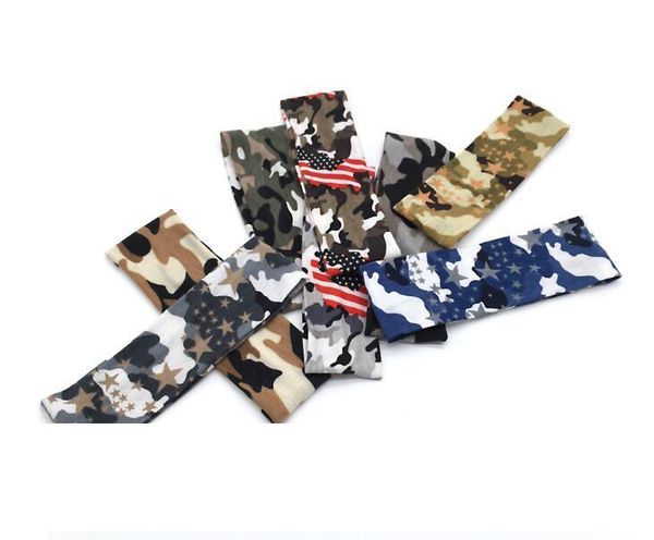 

camo outdoor sports headband compression hair bands digital print sports softball headbands youth and adults fitness running sweat bands