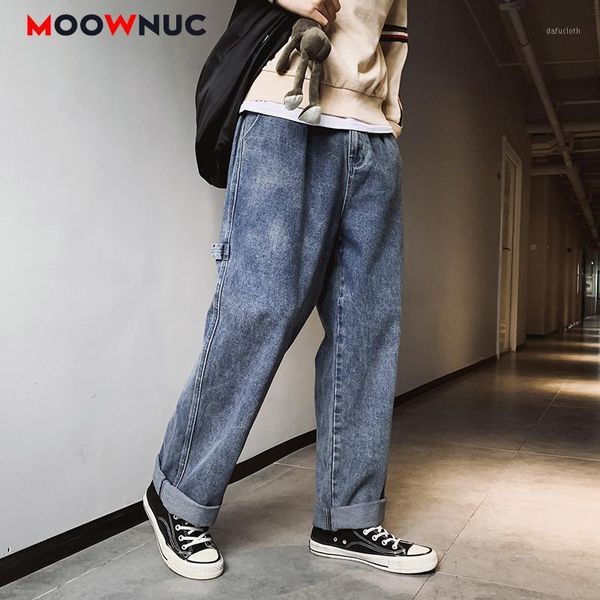 

spring male jeans for men full-length pant sweatpants 2020 new streetwear cotton denim 5xl casual moownuc hip hop designer loose1, Blue