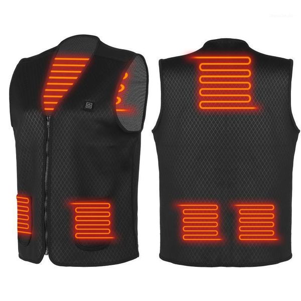 

outdoor t-shirts manetic therapy heated vest washable usb electric heating waistcoat clothing for men women winter1, Gray;blue