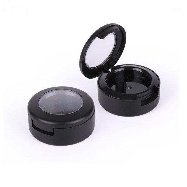 

packing bottles dia 26mm eye shadow compact matte black small eyeshadow palette empty cosmetic container round lipstick box 50 pcs1