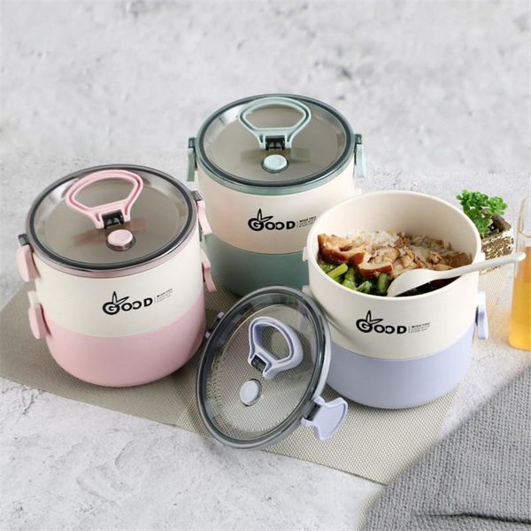 

2 layer japanese lunch box plastic dinnerware food fruit container children kids school office portable bento box for kitchen qylzmu mywjqq