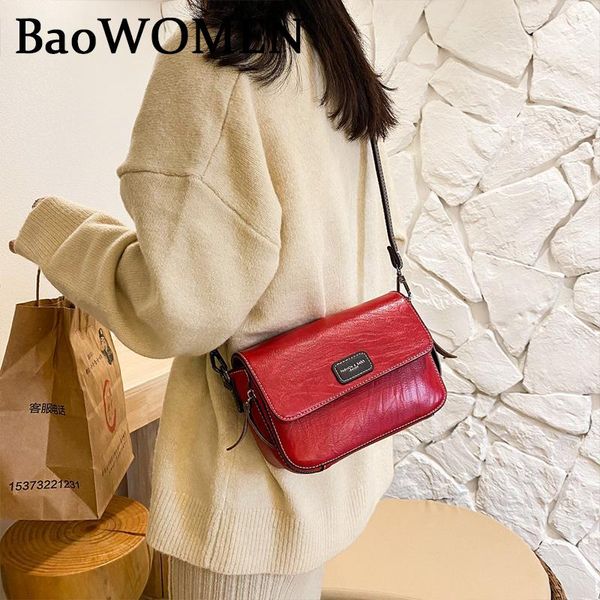 

baowomen fashion pu shoulder bag woman messenger bag for girls casual handbag simple leisure small square lady designer bags