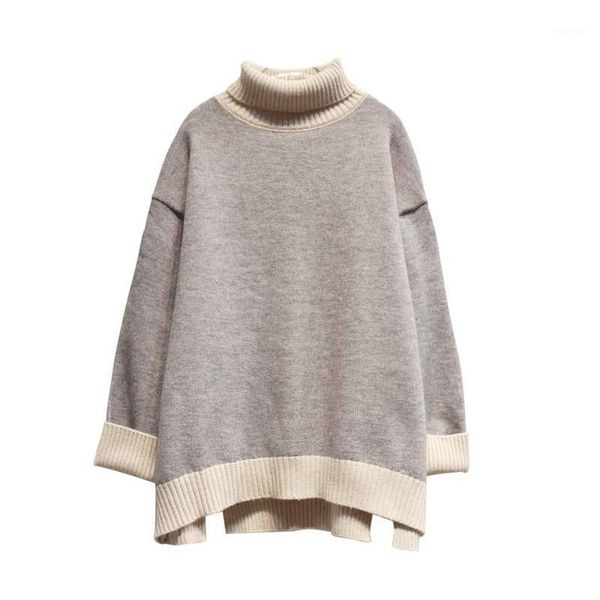 

winter turtleneck women's loose korean lazy knit pullovers 2020 new autumn warm wear pullover knitted winter thicken sweater1, White;black