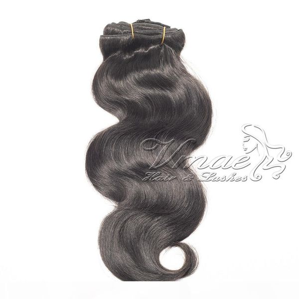 

vmae mongolian hair soft touch no tangle cuticle aligned natural black peruvian virgin 120g 140g 160g body wave clip in hair extensions, Black;brown