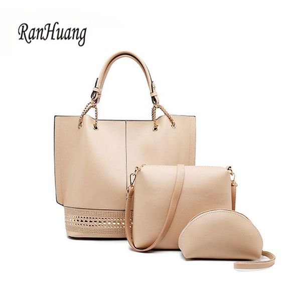 

ranhuang new 2020 fashion women handbags 3pcs/set pu leather shoulder bags ladies designer handbags messenger bags