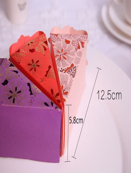 

100pcs lot hollow flower cake wedding candy box wedding favors and gifts craft paper box for event party decoration supplies h qylaes