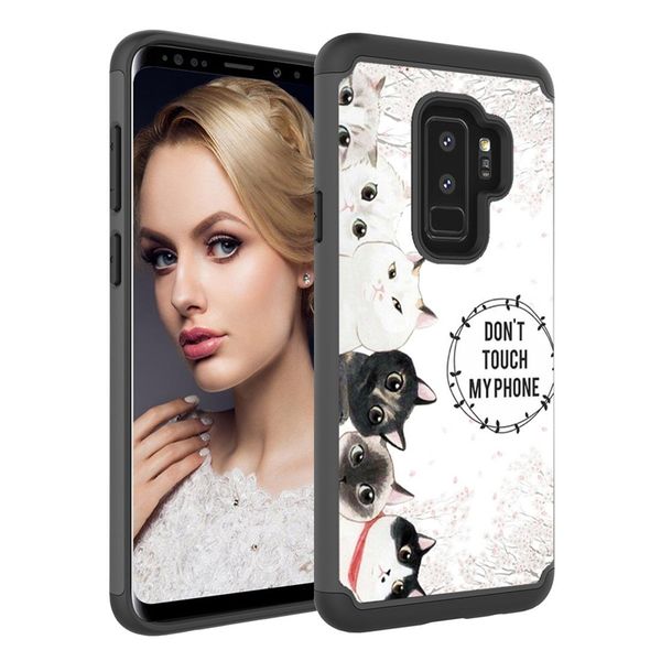 

coloured drawing pattern pc tpu protective case for galaxy s9