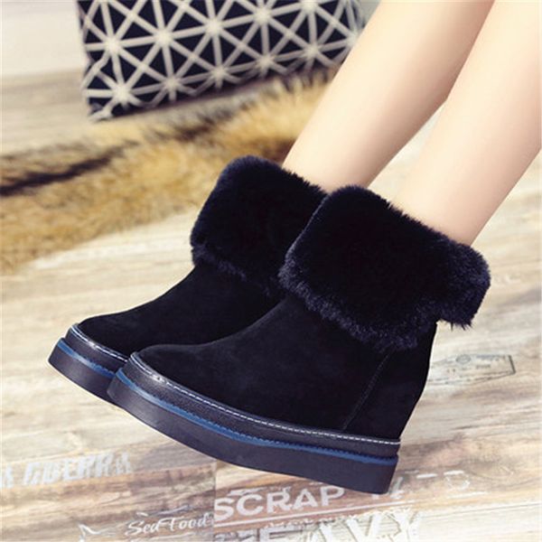 

rising 2021 new height snowboots women winter fashions plus korean velvet female short black boots 35-39 gfmd