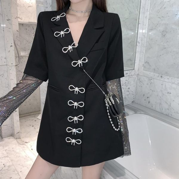 

comel2020 autumn water brick long sleeve women blazers and jackets work office lady suit slim business bow coat vestidos1, White;black