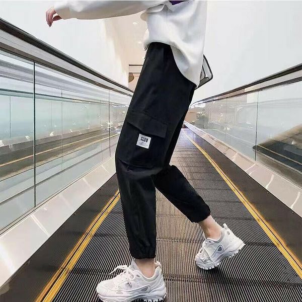

women pants new fashion cargo loose trousers military army combat casual jogger pants tracksuit bottoms drop shipping, Black;white