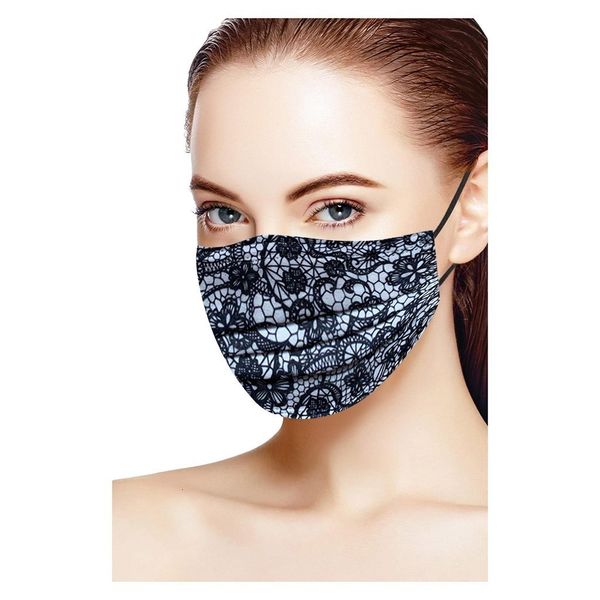 

designer lace disposable 50factory print masks summer mascarilla de encaje mascara boca protection face cove