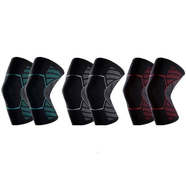 

1pcs large size elastic nylon sport compression basketball knee pad sleeve fitness running cycling knee support braces, Black;gray