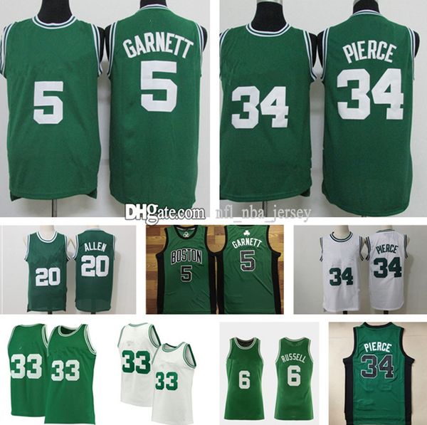 

vintage paul 34 pierce jersey kevin 5 kg garnett green ray 34 allen jayson 0 tatum kemba 8 walker jaylen 7 brown basketball jerseys, Black;red
