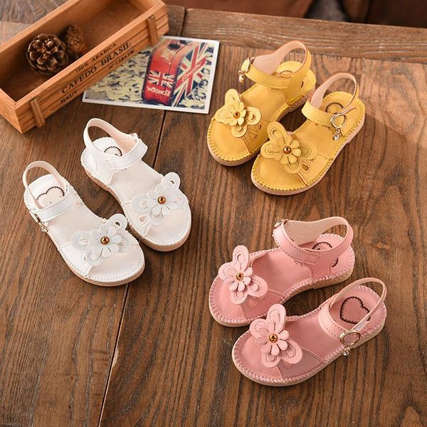 

sandals summer girl toe kids baby shoes beach sweet flower children, Black;red