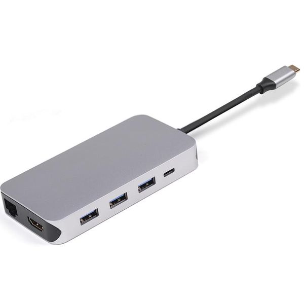 

9 в 1 многофункциональный концентратор 9 порты usb 3.0 типа c hdmi прочный концентратор em88