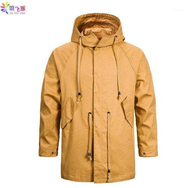 

spring autumn casual mens windbreak jackets solid black long streetwear hooded mens trench coat jackets jaquetas chaqueta1, Tan;black