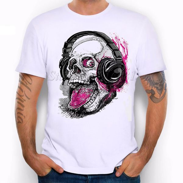 

crazy rockin' skull eye tongue and headphones pink funny joke t shirt tee fashion classic unique gift fashion sport hooded sweatshirt h