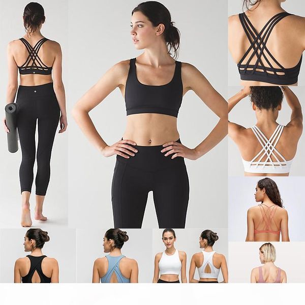 

2020 lu womens designer sports camisoles bra yoga stylist lingeries set woman underwears gym vest workout bra clothes tank, Black;white