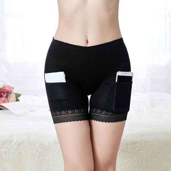 

women's shorts under skirt pockets convenient lace women summer shorts intimate plus size panties1, White;black