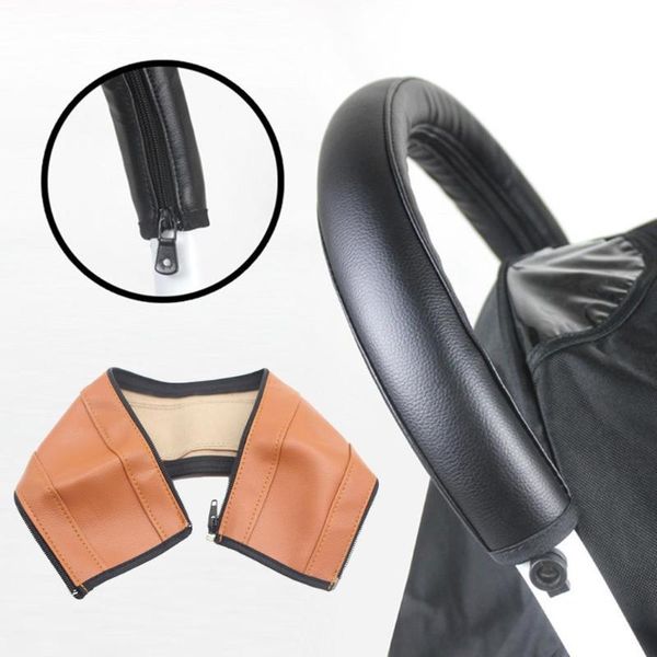 

stroller parts & accessories faux leather baby pram pushchair armrest handle case protective cover pu