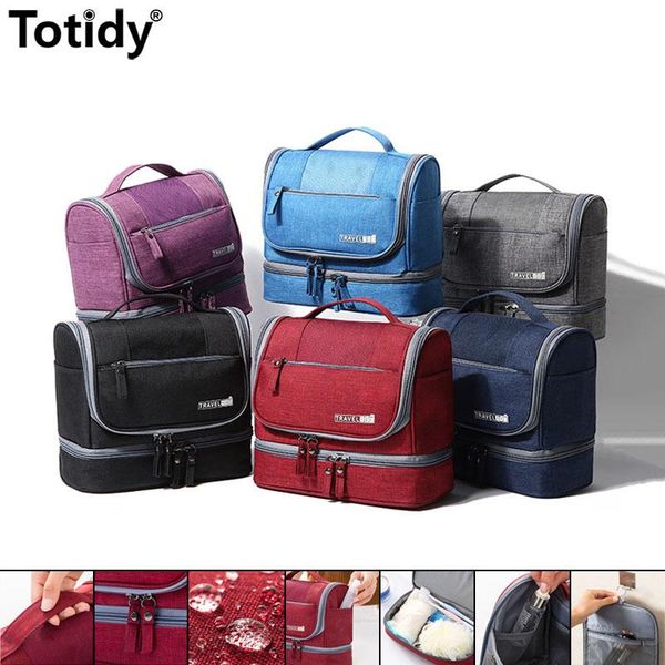

women men travel wet dry make up bag new cosmetic bag organizer hanging beauty toiletry large wash female vanity makeup