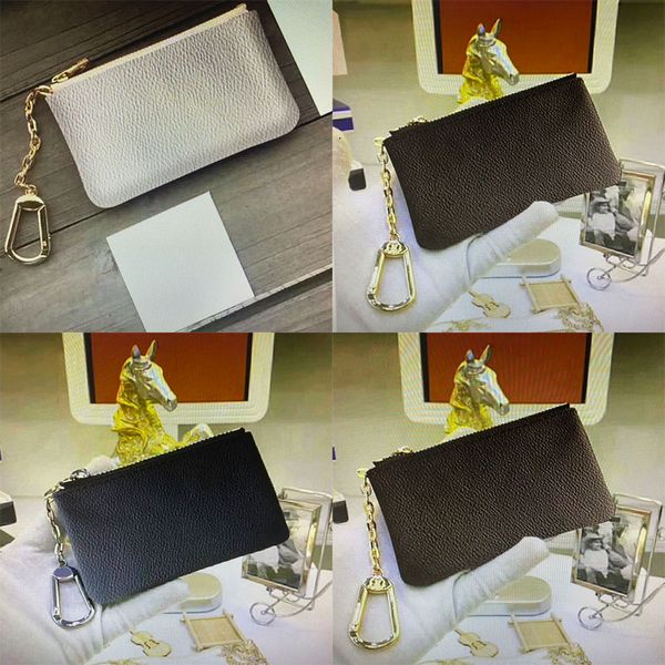 

m62650 designer key pouch women pochette cles luxury keychain wallet fashion men key holder ring chain mini coin purse charm brown canvas le, Red;blue