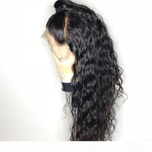 

curly hair full lace wig glueless human hair bleached knots preplucked indian remy lace front curly wigs for black women, Black;brown
