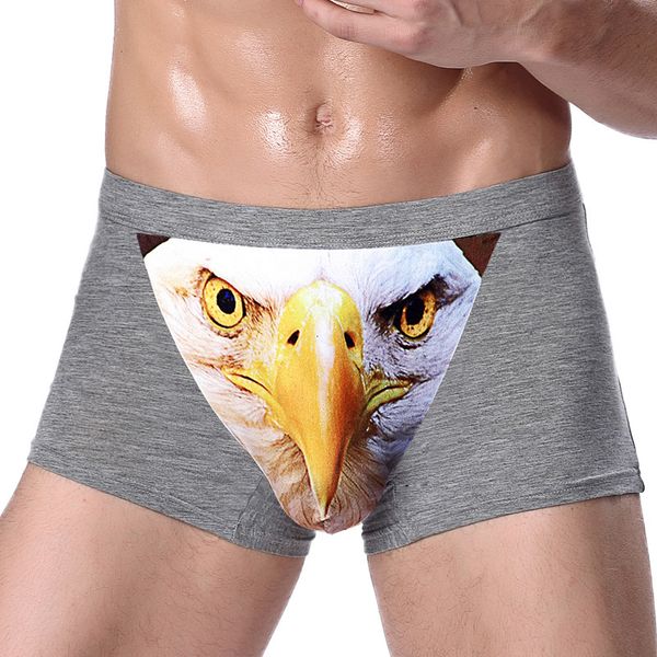 

wolf boxer shorts men cartoon boxers 3d eagle funny halloween underwear cotton undergarment pouch gay men's under, Black;white