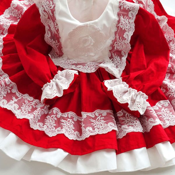 

2020 autumn new long sve girl's spanish children's princs drsbhc5, Red;yellow