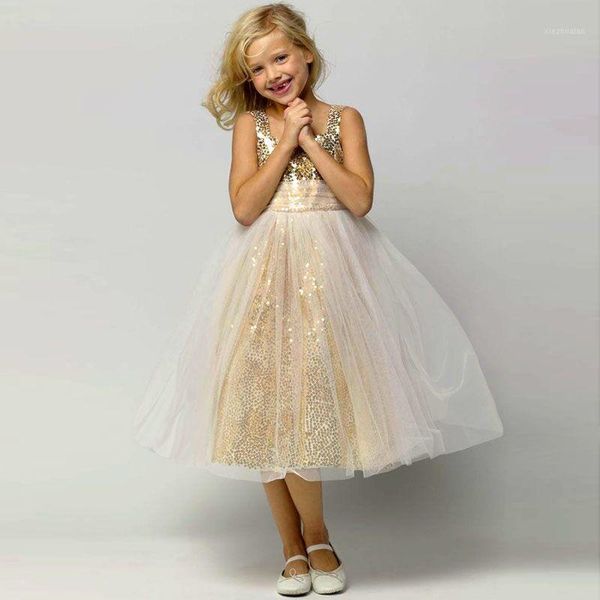 

girl's dresses 2021 cute ball gown pageant for little girls prom flowergirl gold sequin dress children handmade tutu flower girl dresse, Red;yellow