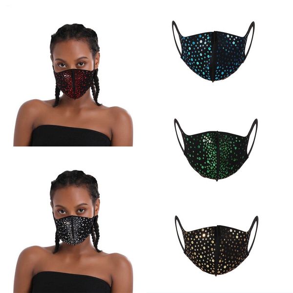 

dhl доставка мода bling блестки маска маски против пыли моющийся многоразовый рот обложка партия блестящая face для женщин девушки kimter-x8