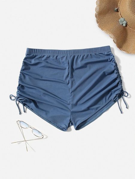 

plus drawstring side bikini bottom q2ep#, Black