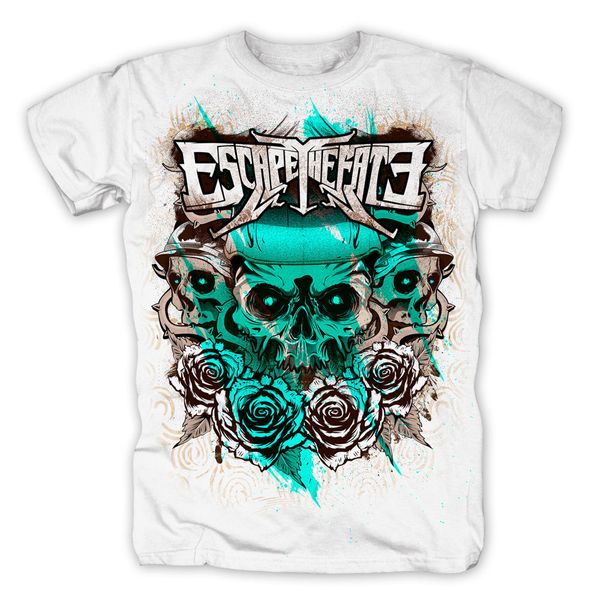 

escape the fate - skull of roses - official mens t shirt design t-shirt men's 2018 fashion sport hooded sweatshirt hoodie