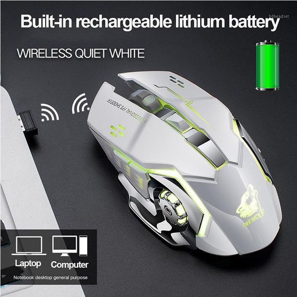 

x8 wireless rechargeable gaming mouse silent luminous mechanical mouse 2.4g colorful colorful gaming for pc1