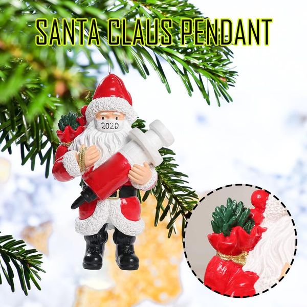 

2020 christmas ornament santa wearing a face mask decorate christmas tree ornaments diy scrapbooking tree blank decor