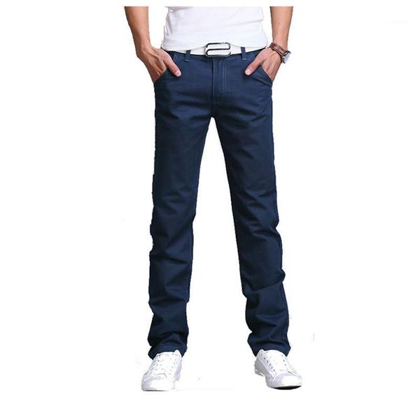 Pantaloni da uomo All'ingrosso-2021 Estate Autunno Uomo Business Casual Slim Solid Pantaloni Moda Uomo Straight Cargo Abbigliamento Taglia 28-401