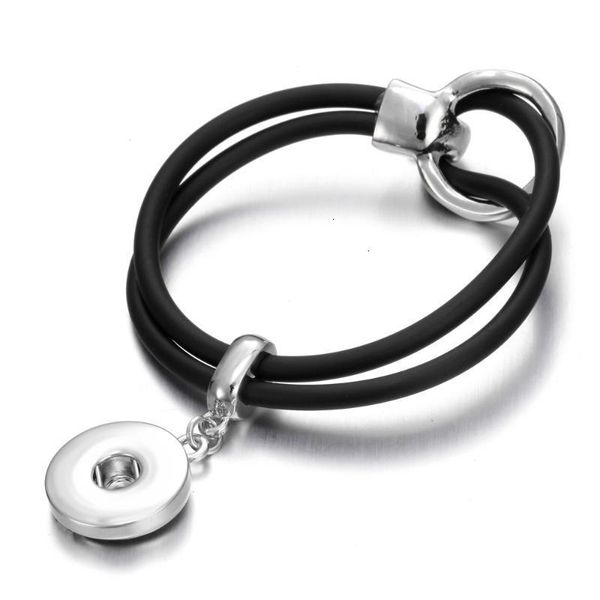 

black q26u18mm leather new braided jewelry snap creative button bracelet handmade bracelets for women men