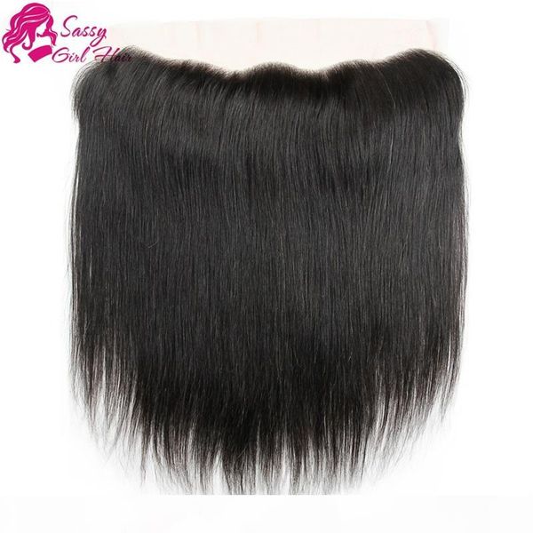 

straight malaysian closure piece 13*4 lace front closure weave virgin human hair malaysian hair silk frontals sassy girl, Black;brown