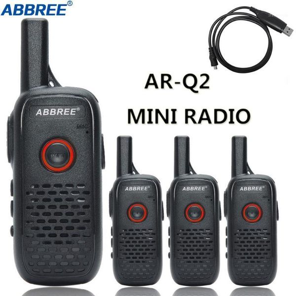 

4pcs abbree ar-q2 professional handy mini walkie talkie mini vox usb charge uhf two way radio comunicador transceiver woki toki1