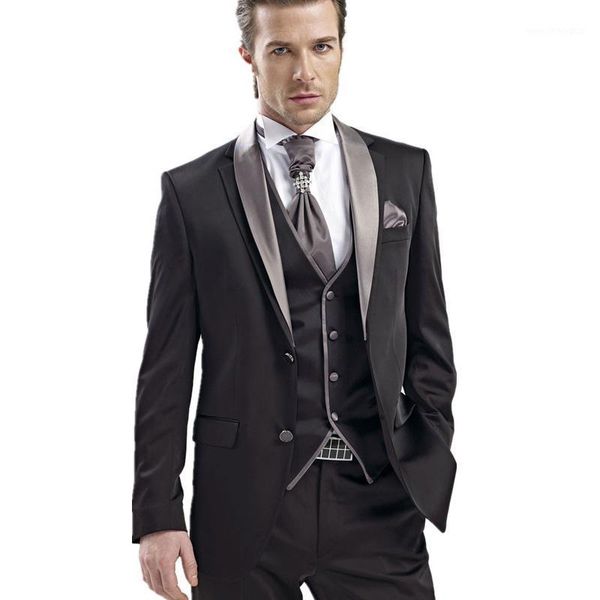 

men's suits & blazers black formal wedding groom tuxedos for prom party stage shawl lapel mens set 3 piece jacket pants vest custom mal, White;black