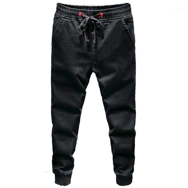 

men's jeans hip hop harem modis kpop fashions black men streetwear korean style denim trousers 2021 ripped patch loose clothes1, Blue