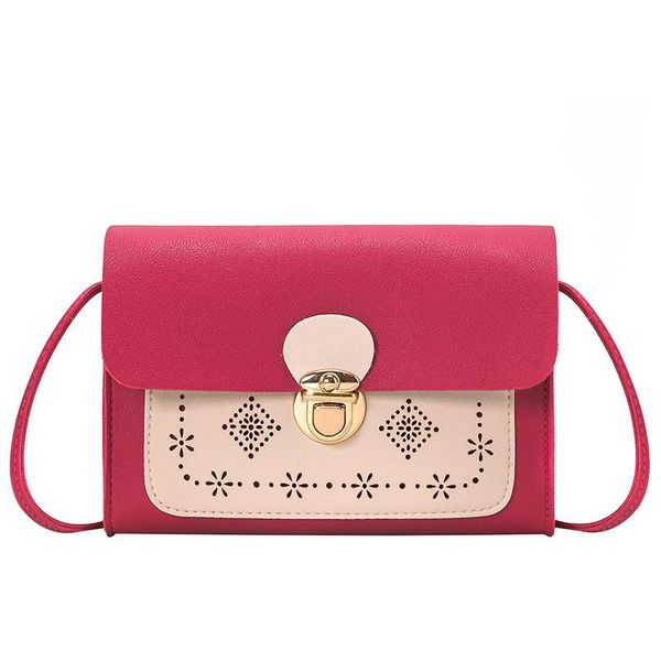 

cross body fashion hollow contrast single shoulder personality mobile phone mini messenger buckle crossbody bags for women bolsa feminina